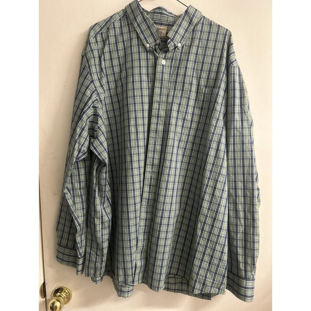 Duluth Trading Men's Wrinkle Fighter 2XL Button-Down Shirt Green Plaid